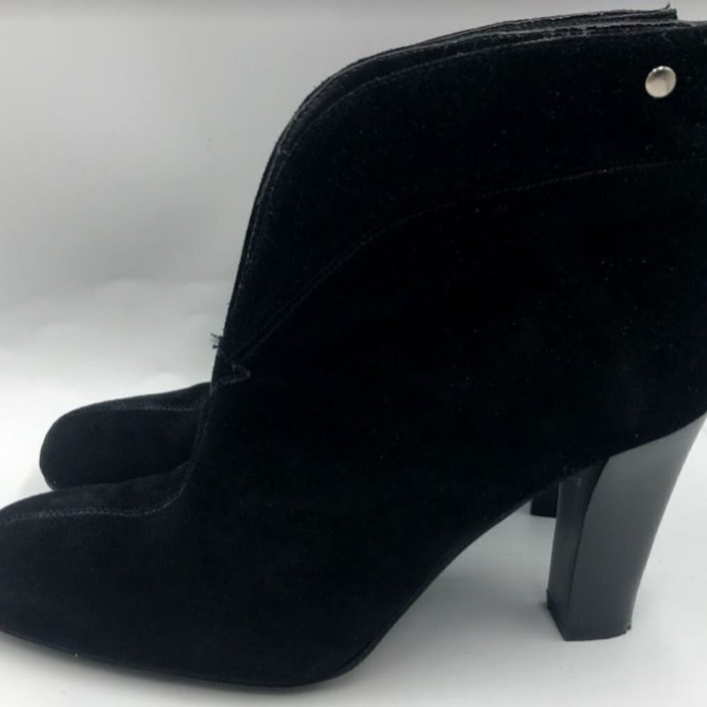 Franco Sarto Women's Black Suede Leather Booties - Picture 7 of 12